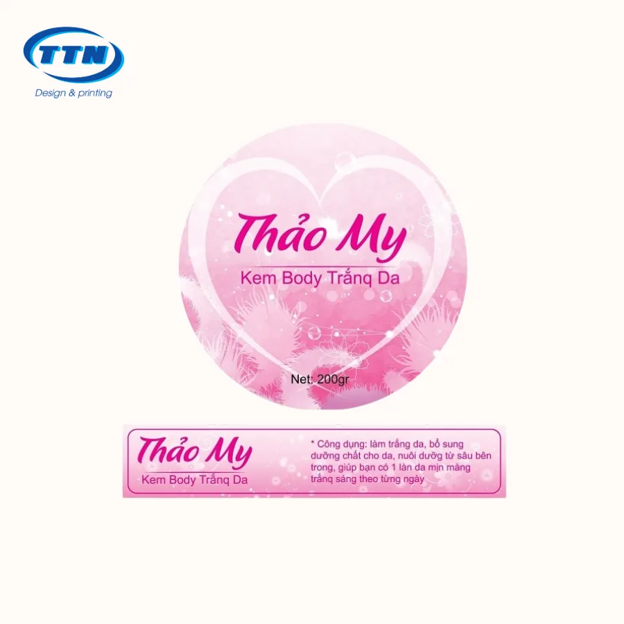 Xưởng in tem dán hộp kem body theo yêu cầu giá rẻ tại hà nội