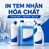 In tem nhãn hóa chất, nước giặt, nước tẩy rửa theo yêu cầu. Tư vấn decal chống nước, keo bám chai nhựa, nội dung cảnh báo và tem cuộn dán máy.