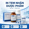 In tem nhãn dược phẩm theo yêu cầu cho hộp, chai, lọ, vỉ và nguyên liệu làm thuốc. Tư vấn decal, mã lô, hạn dùng, tem cuộn và dữ liệu biến đổi.