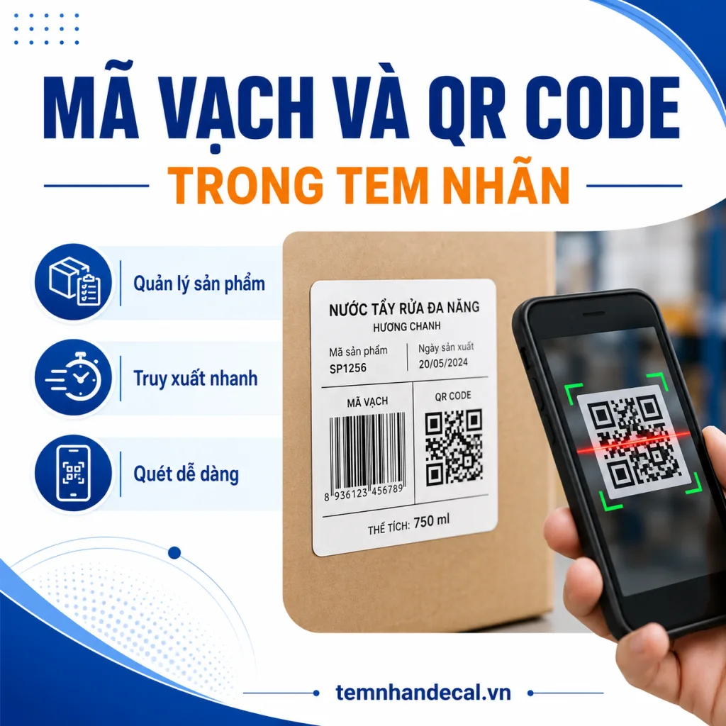 Mã vạch và QR code khác nhau thế nào? So sánh khả năng lưu dữ liệu, cách quét, kích thước, ứng dụng và cách in mã rõ, dễ quét trên tem nhãn.