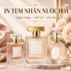 In tem nhãn nước hoa theo yêu cầu với decal trong, nhựa sữa, xi bạc và ép kim. Tư vấn kích thước cho chai mini, chai 30 ml, 50 ml và 100 ml.