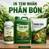 In tem nhãn phân bón cho chai, can, túi và bao bì nông nghiệp. Tư vấn decal chống nước, chống dầu, keo bám nhựa, cảnh báo và tem cuộn.